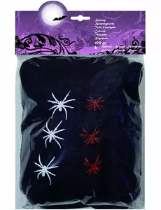 Czarna Pajęczyna z Pająkami Halloween 100g