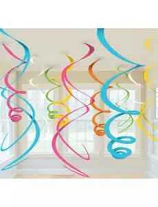 12 wielokolorowych zawieszek spiralnych