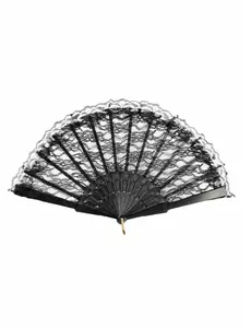 Wachlarz koronkowy czarny 24 cm dorosły
