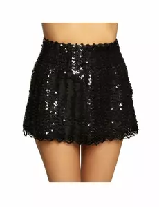 Czarna spódnica damska z cekinami