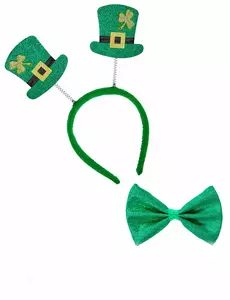 Zestaw opaski i muszki dla dorosłych Saint Patrick
