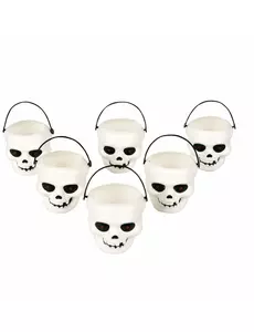6 mini wiader z czaszką na Halloween