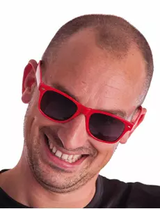 Czerwone okulary bluesowe dla dorosłych