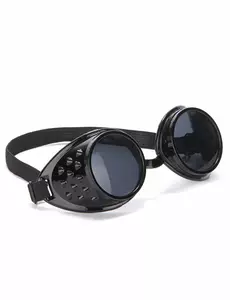 Czarne plastikowe okulary motocyklowe dla dorosłych