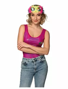 Okulary na imprezę rave z wielokolorowym futerkiem