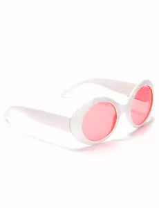 Okrągłe białe plastikowe okulary dla dorosłych