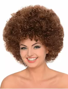 Brązowa peruka afro damska