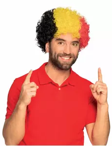 Peruka afro dla dorosłego kibica reprezentacji Belgii