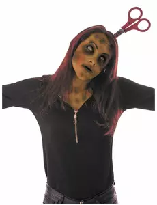Opaska na głowę z krwawymi nożyczkami na Halloween dla dorosłych