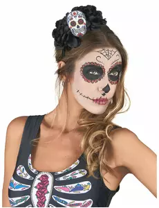 Wielokolorowa opaska z czaszką dla dorosłych Dia De Los Muertos