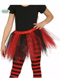 Dwukolorowa czarno-czerwona tutu dla dziewczynki z cekinami