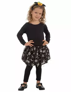 Czarno-srebrna Halloweenowa Tutu dla dziewczynki