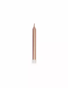 10 metalicznych świeczek urodzinowych w kolorze różowego złota 7cm