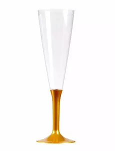 10 złotych kieliszków do szampana 150 ml
