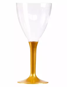 10 kieliszków do wina na nóżce w kolorze złotym, 160 ml