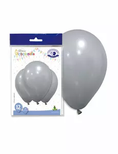 12 szarych balonów lateksowych 28cm