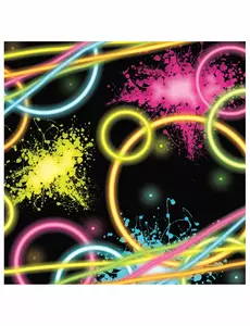 16 małych papierowych serwetek Glow Party 16 cm