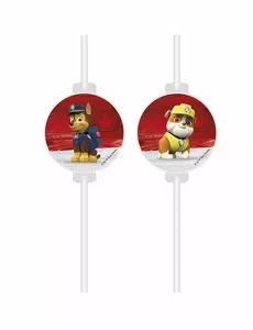 4 kartonowe słomki z medalionem PAW Patrol Ready for Action™