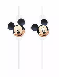 4 plastikowe słomki z medalionem Mickey™