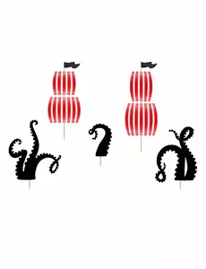 5 Toppery na tort impreza piracka 13,5 - 21,5 cm