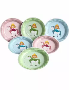 6 papierowych talerzy Księżniczka 23 cm