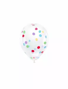 6 przezroczystych balonów lateksowych z kolorowym konfetti 30 cm