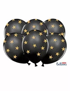 6 balonów lateksowych z czarnego złota 30cm