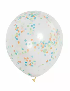 6 przezroczystych balonów lateksowych z kolorowym konfetti 30 cm