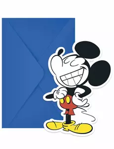 6 zaproszeń i kopert Retro Mickey™