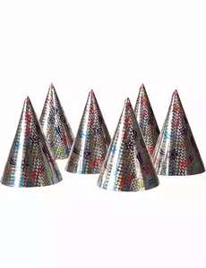 6-gwiazdkowe holograficzne czapki imprezowe