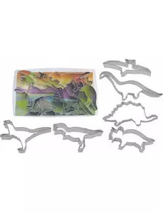 6 metalowych wykrawaczy do ciastek w kształcie dinozaurów 15 cm
