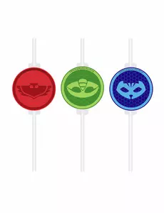4 kartonowe słomki z medalionem PJ Masks™