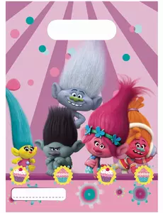6 torebek prezentowych Trolls 16,5 x 23 cm