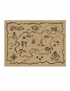 7 podkładek z papieru kraft mapa skarbów 40 x 30 cm