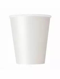 8 białych kubków papierowych 210 ml