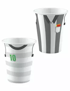 8 kubków papierowych do piłki nożnej 250 ml