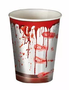 6 krwawych papierowych kubków na Halloween 240ml