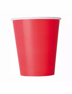 8 czerwonych kubków papierowych 210 ml