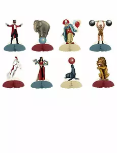 8 Mini Vintage Circus Centerpieces 5"