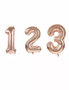 Balon foliowy cyfry różowe złoto 36 cm, Rozmiar: 0