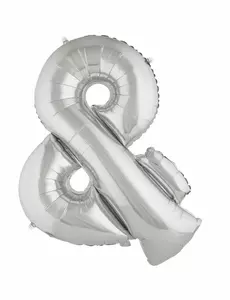 Wielki balon foliowy symbol i srebrny 80 cm