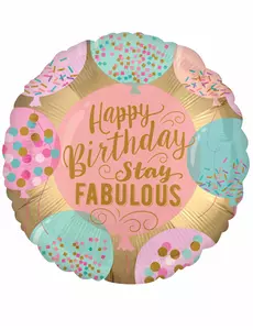 Balon foliowy Happy Birthday różowy 43 cm
