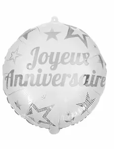 45 cm srebrny balon foliowy z okazji urodzin