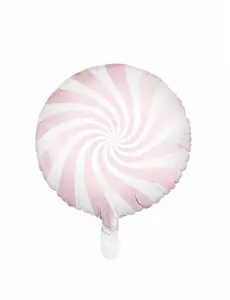 Balon foliowy Lollipop różowy i biały 35 cm