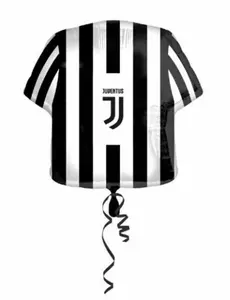Foliowy balon w kształcie koszulki Juventus czarno-biały 60 cm