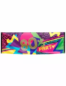 Baner 80's Party z tkaniny 74 x 220 cm