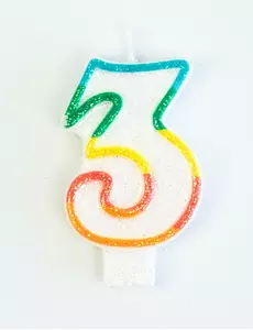Świeczka Urodzinowa Cyfra 3 7,5cm