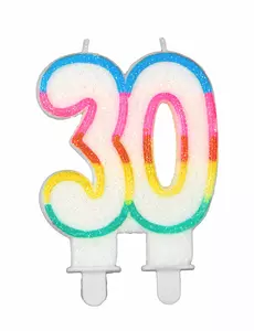 Numer 30 świeczka urodzinowa
