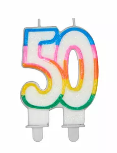 Numer 50 świeczka urodzinowa