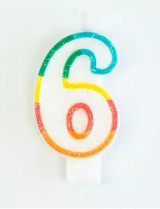 Świeczka urodzinowa cyfra 6 7,5 cm